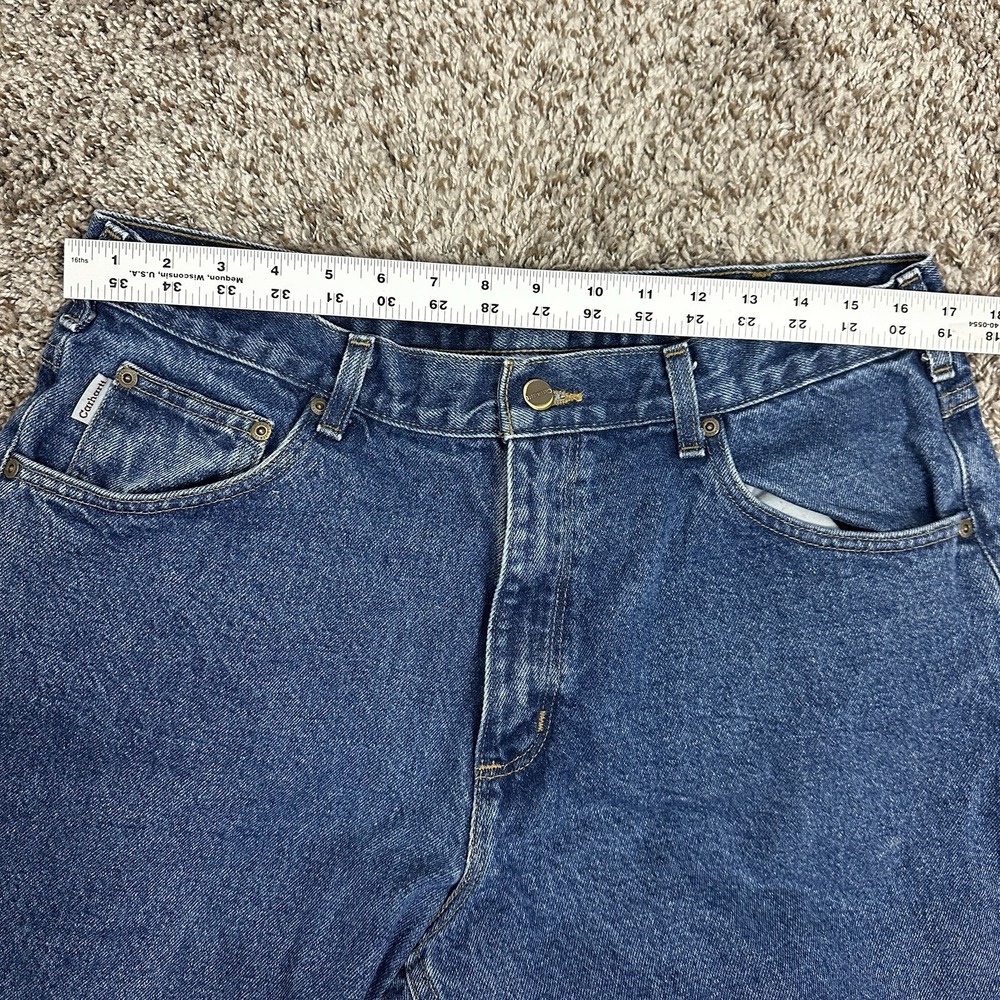 Carhartt B167 DST Loose Fit Jeans Mens 34x33 Tag (36x34) Denim Workwear Pants - Picture 7 of 9